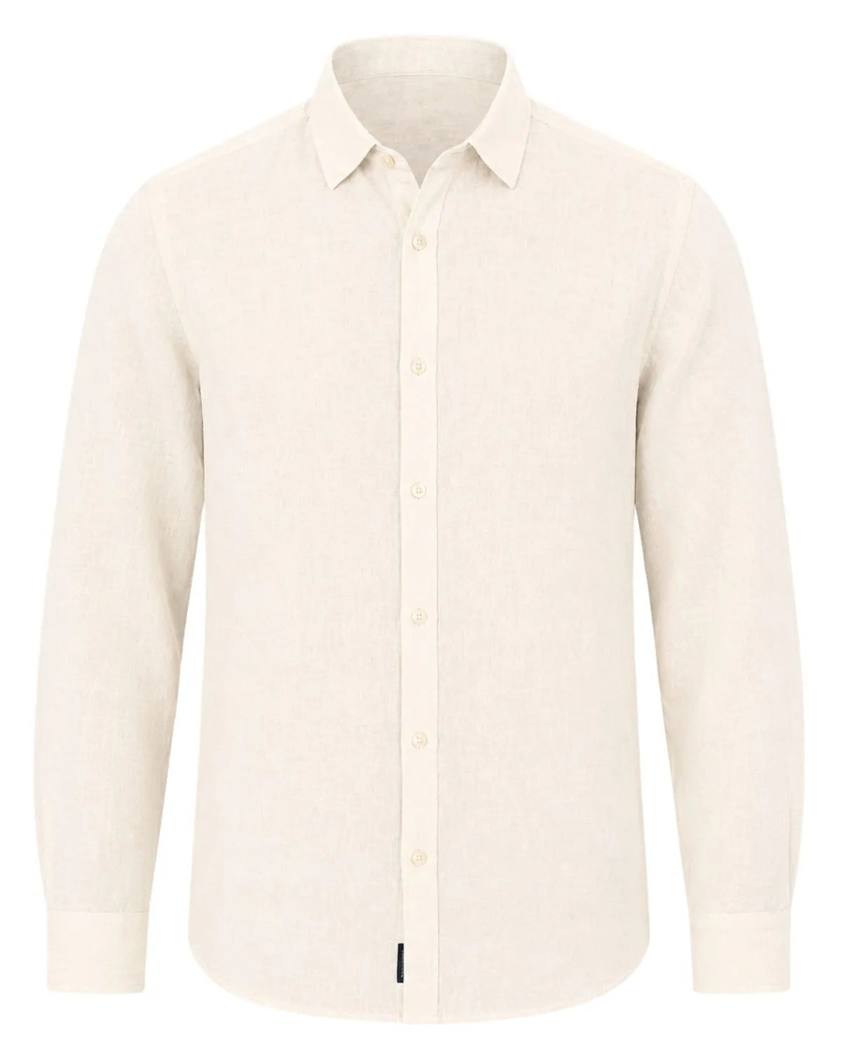 Duża męska koszula długi rękaw gładka lniana Double Urban Outfitters GS-5190 biała