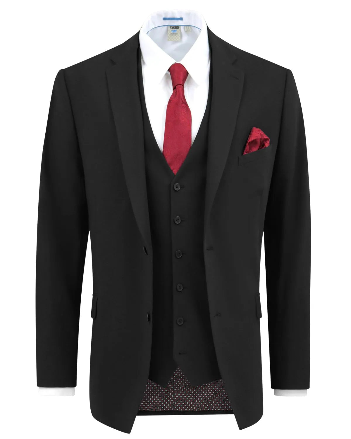 Duża męska gładka elegancka marynarka wizytowa Duke Ted czarna