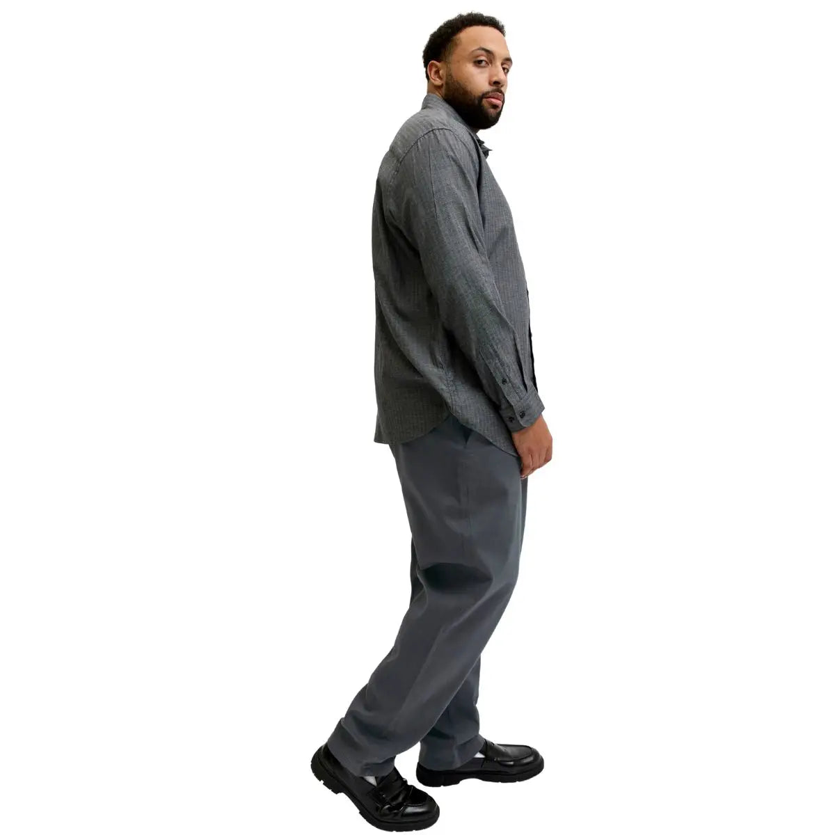Duże męskie spodnie chinosy Jack &amp; Jones 12287164 ciemnoszare