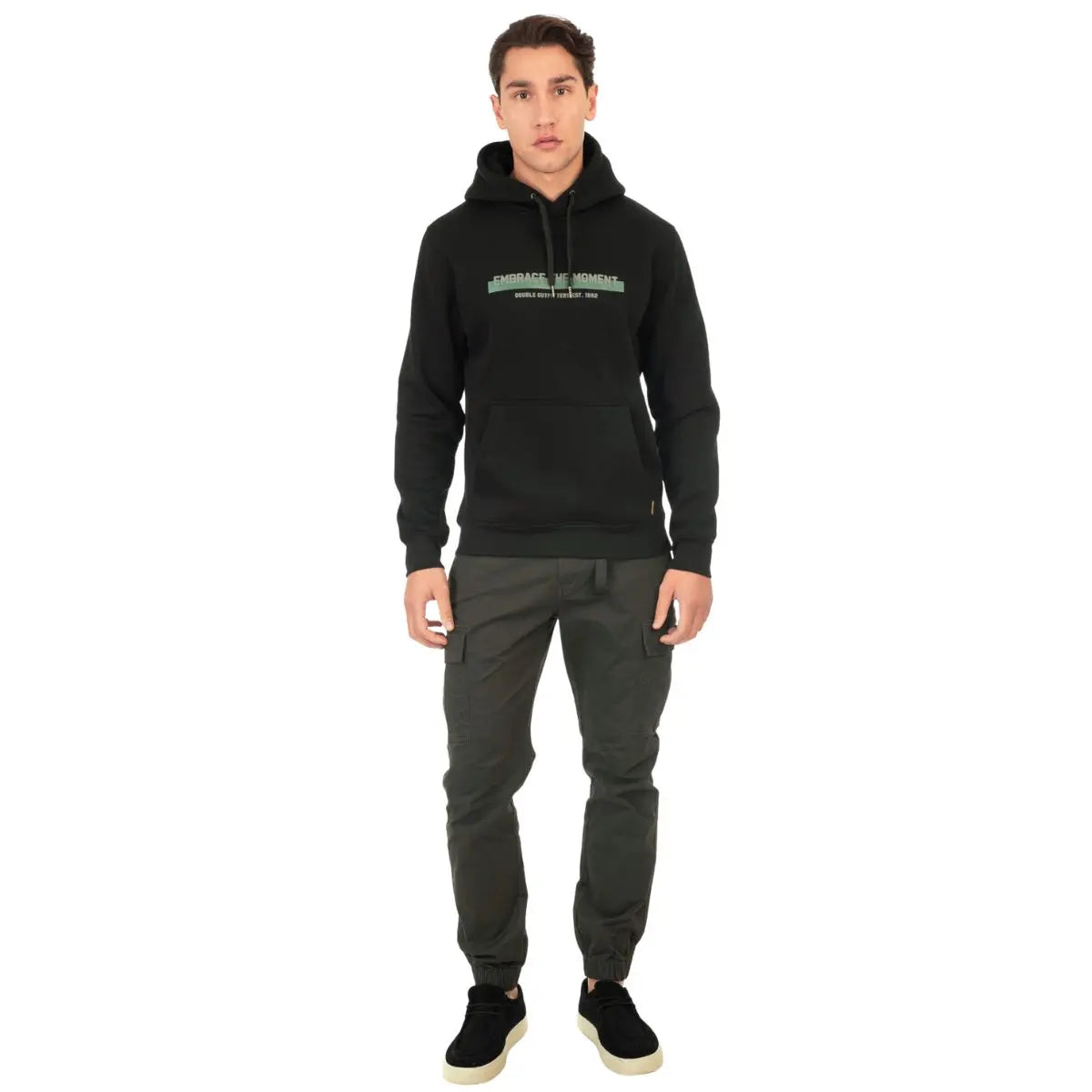 Duże męskie spodnie bojówki ze ściągaczami Double Urban Outfitters CCP-4013 ciemnozielone