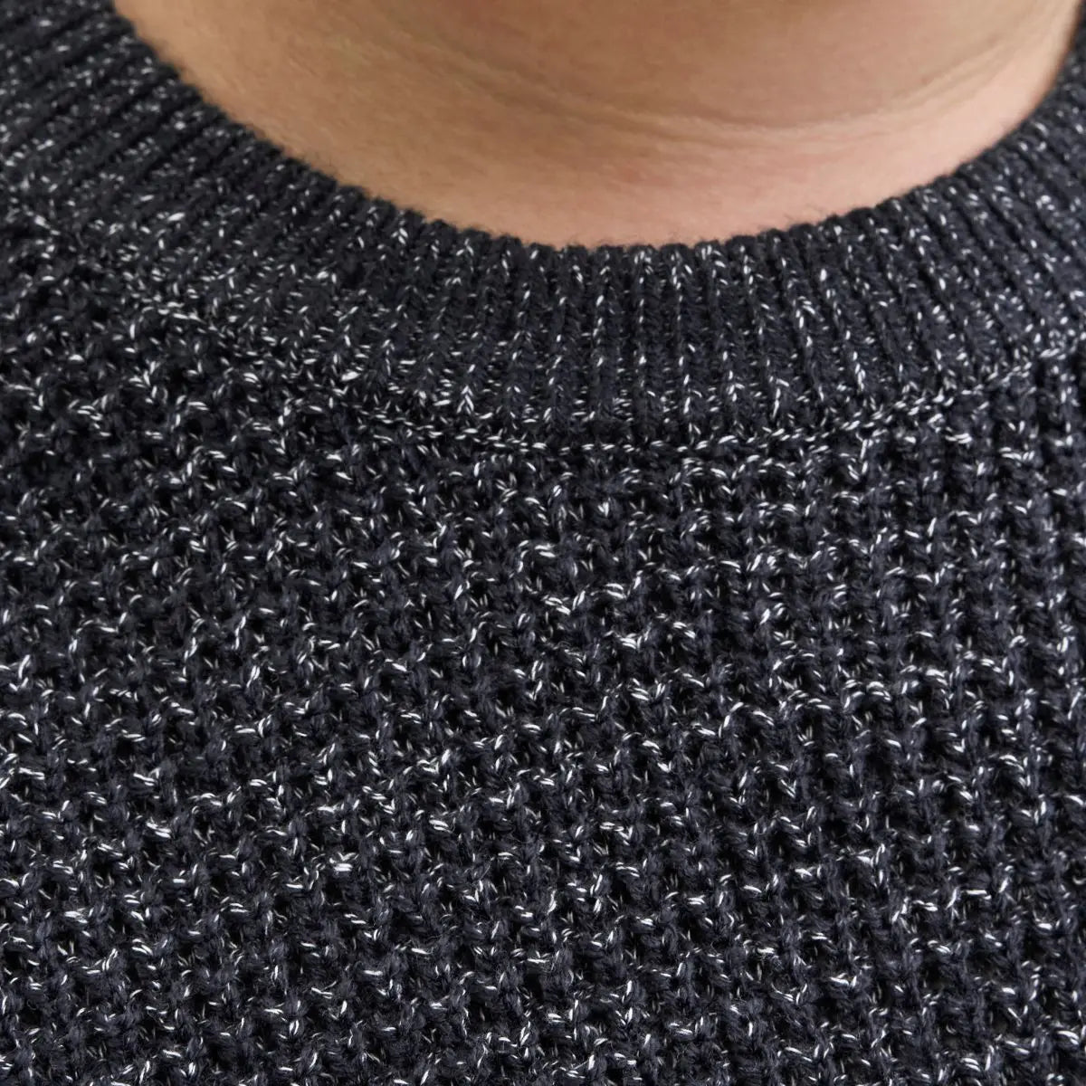 Duży męski sweter wkładany przez głowę Jack &amp; Jones 12287722 granatowy melanżowy