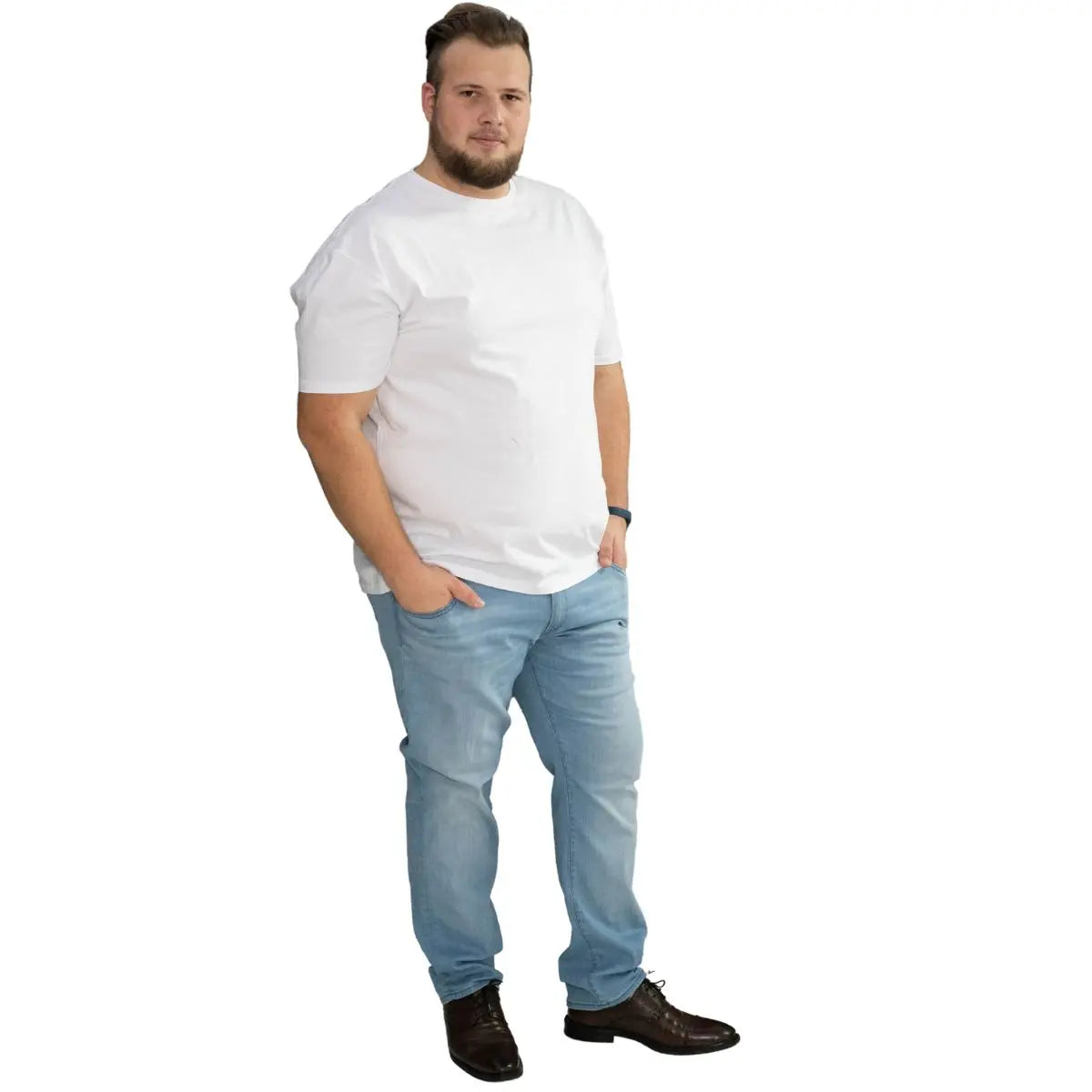 Duże męskie spodnie jeansowe Jack &amp; Jones 12281151 jasnoniebieskie