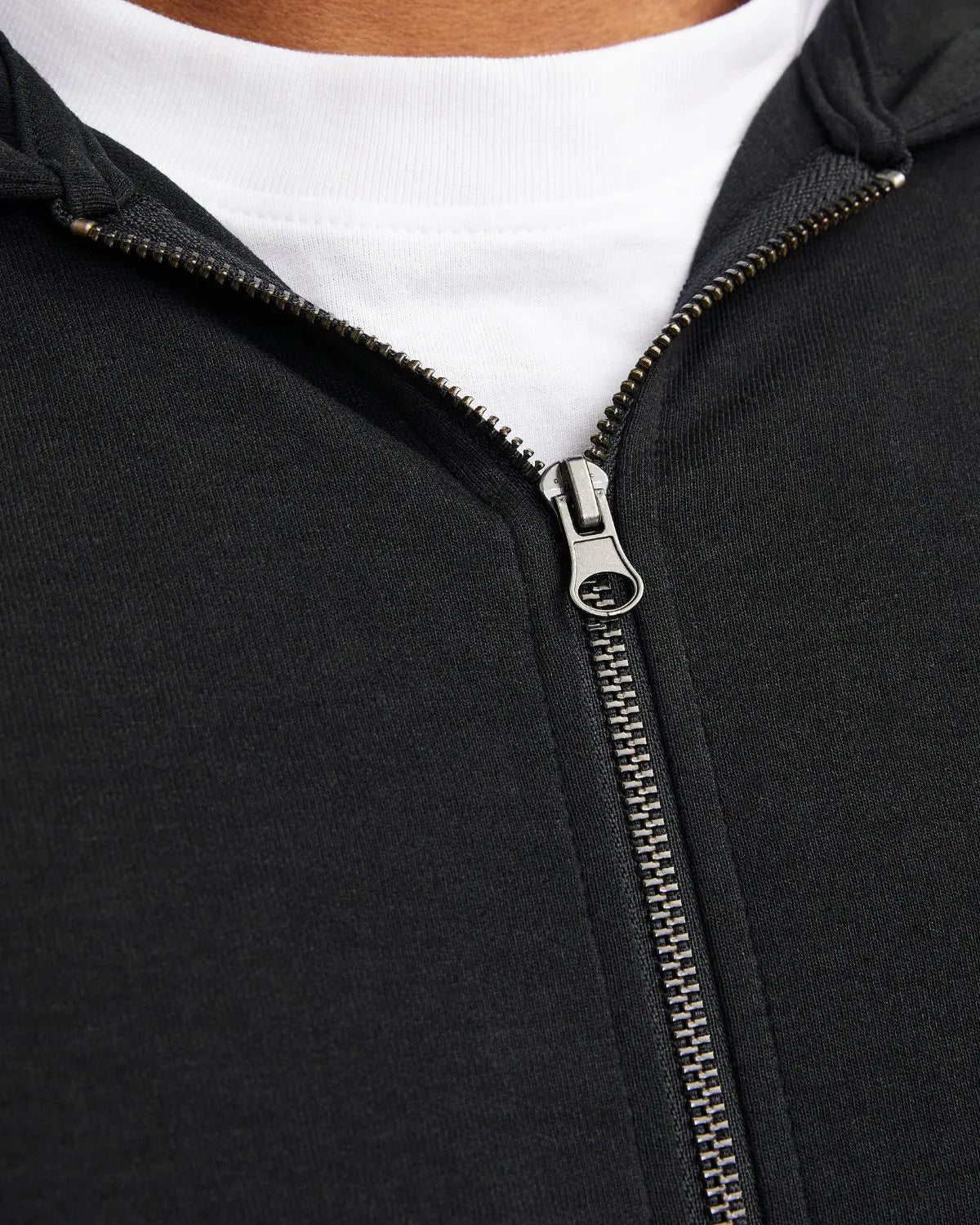 Duża męska gładka bluza rozpinana z kapturem Jack &amp; Jones 12182493 czarna