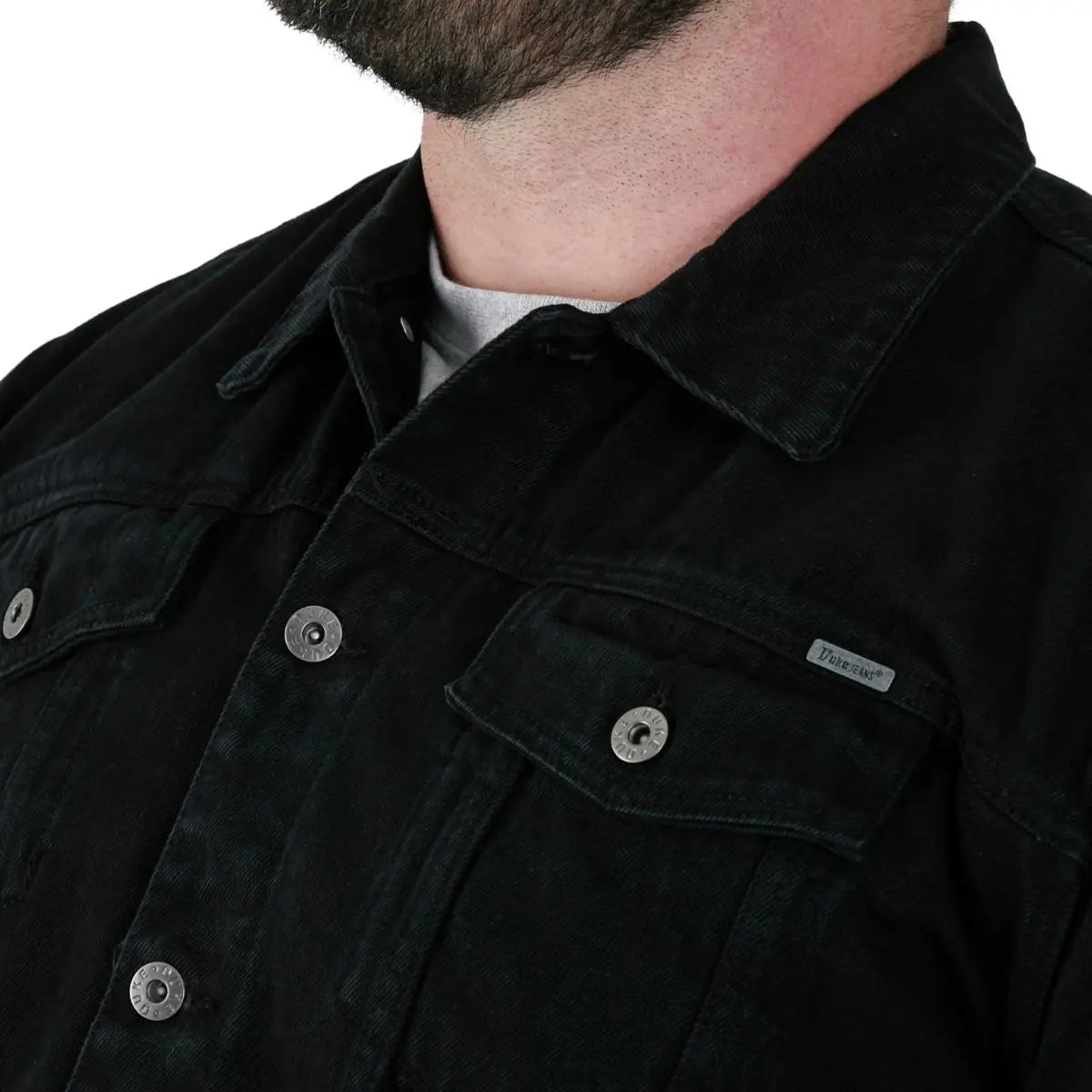 Duża kurtka jeansowa katana Duke Trucker czarna męska