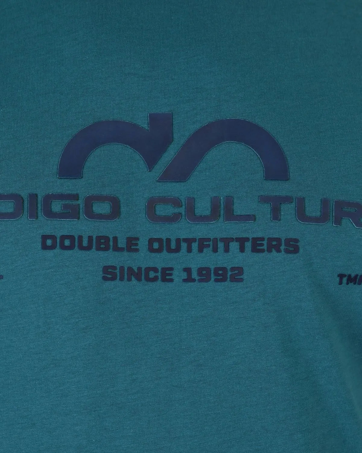 Duża męska koszulka z nadrukiem krótki rękaw t-shirt Double TS-9124 morski