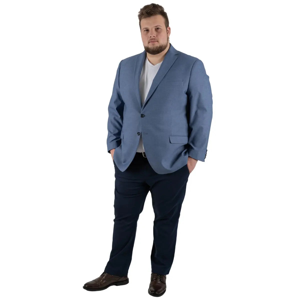Duże męskie eleganckie spodnie Konik Olek 620 granatowe