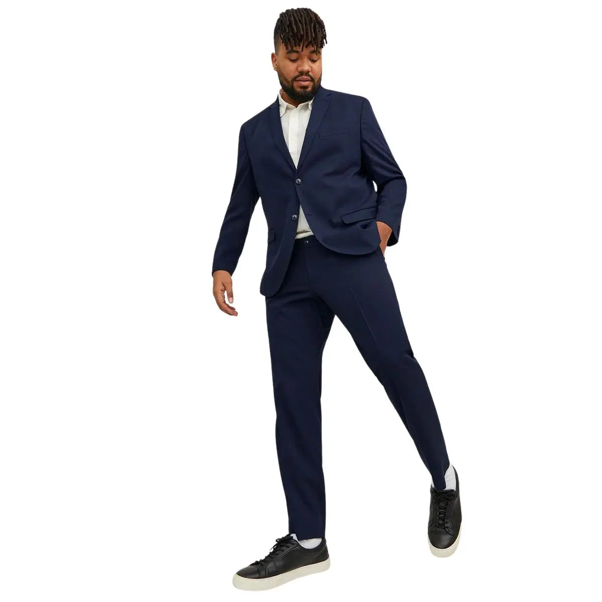 Duże męskie spodnie eleganckie Jack &amp; Jones 12202684 granatowe
