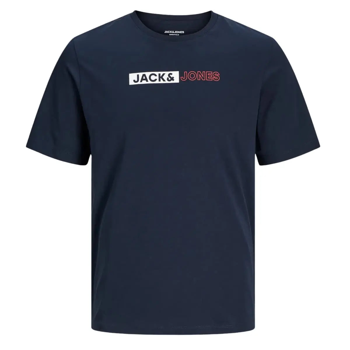 Duża męska koszulka z napisami t-shirt Jack &amp; Jones 12243630 granatowy