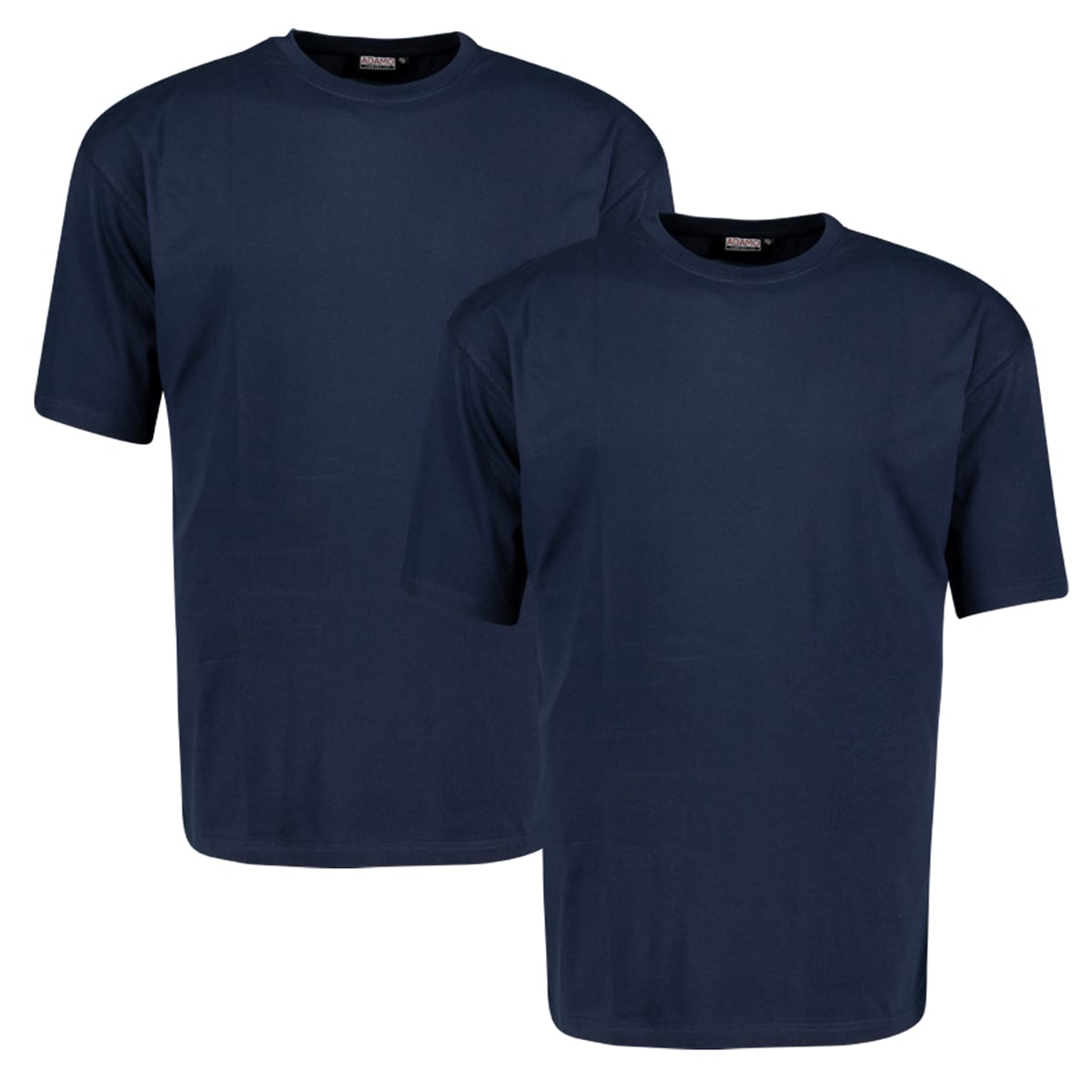 Duża gładka koszulka męska t-shirt Adamo 129420-360 2 pak granatowy