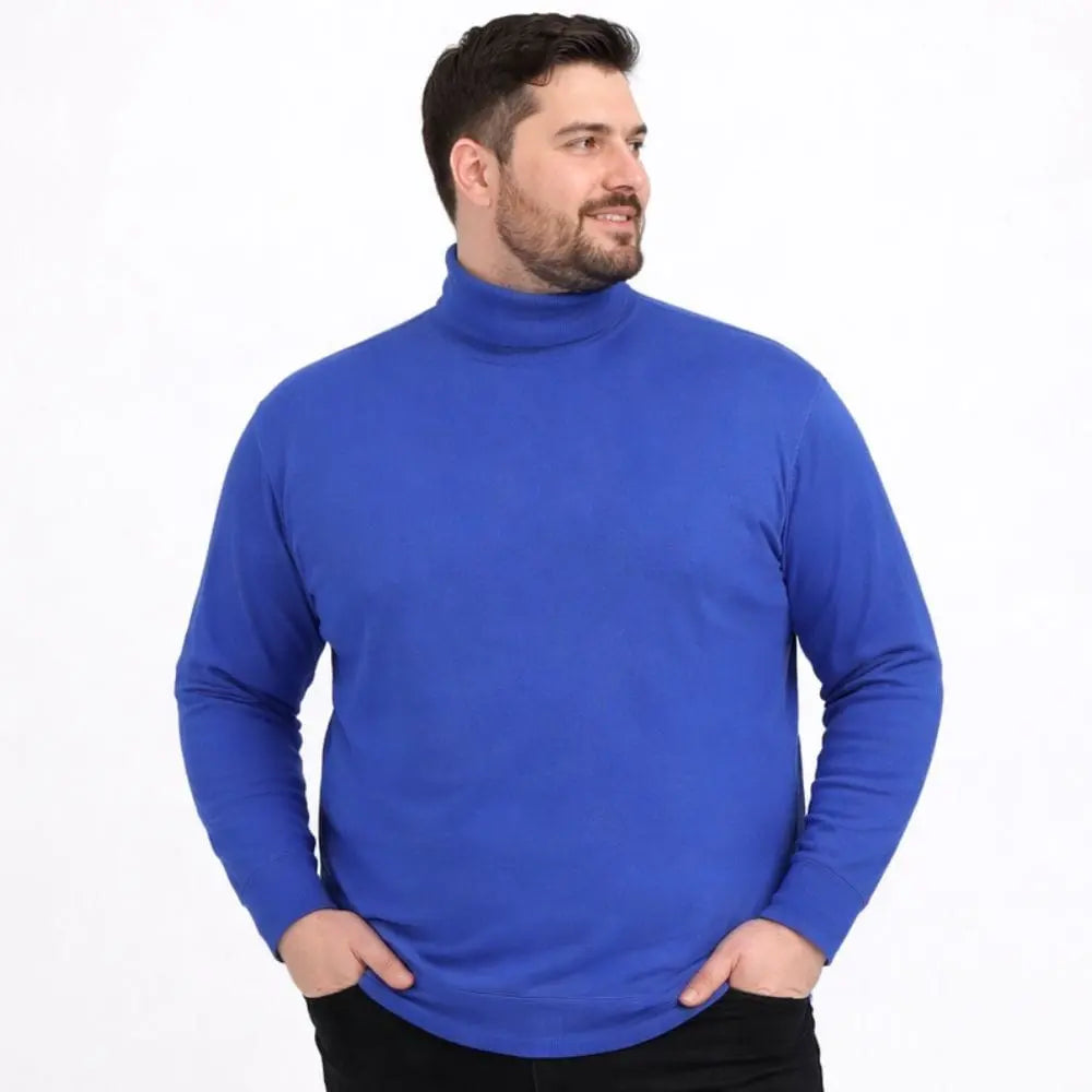 Duży męski golf z długim rękawem Adamo 139902-340 niebieski