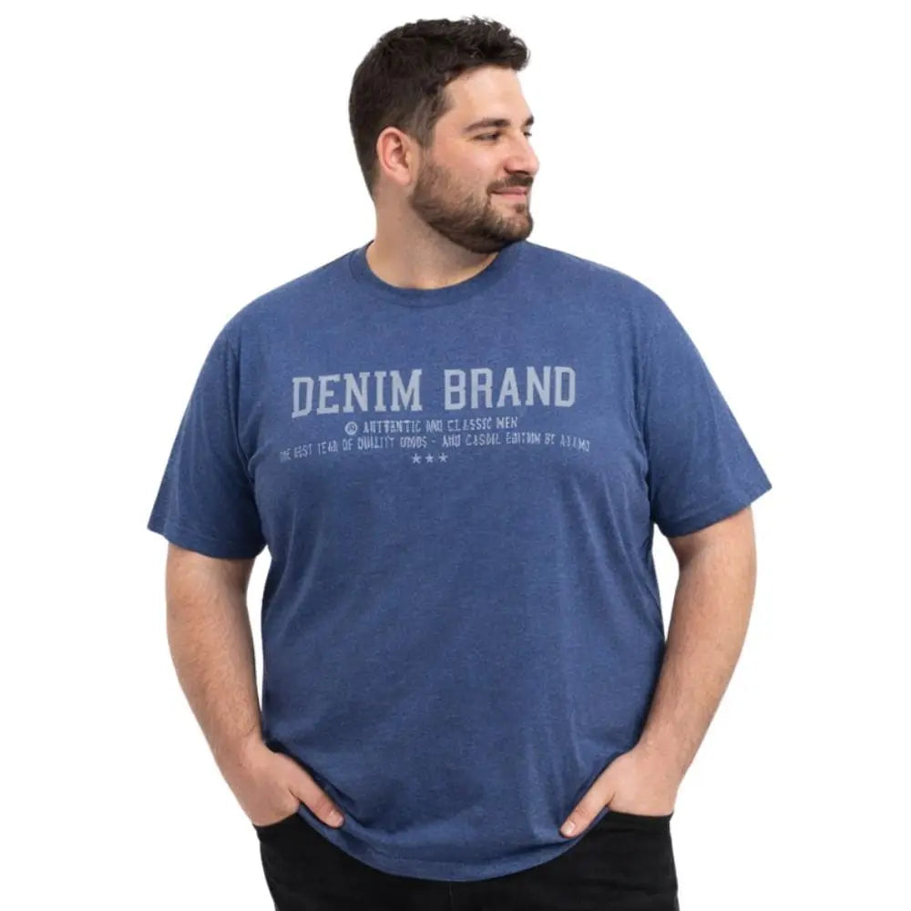 Duża męska koszulka t-shirt Adamo 139021-350 ciemnoniebieski