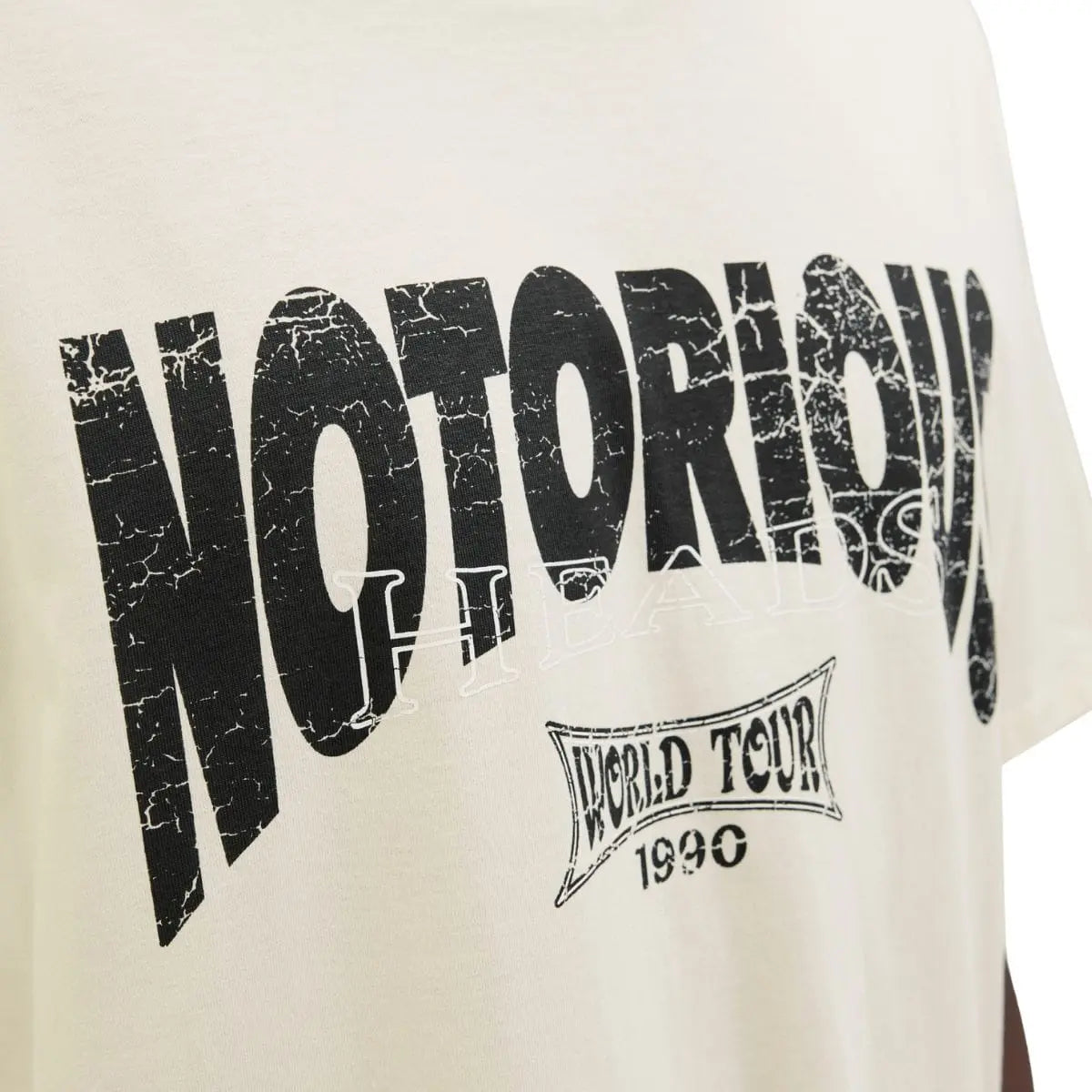 Duży męski t-shirt  koszulka z dużym nadrukiem na plecach i krótkim rękawem Jack &amp; Jones 12288163 kremowa