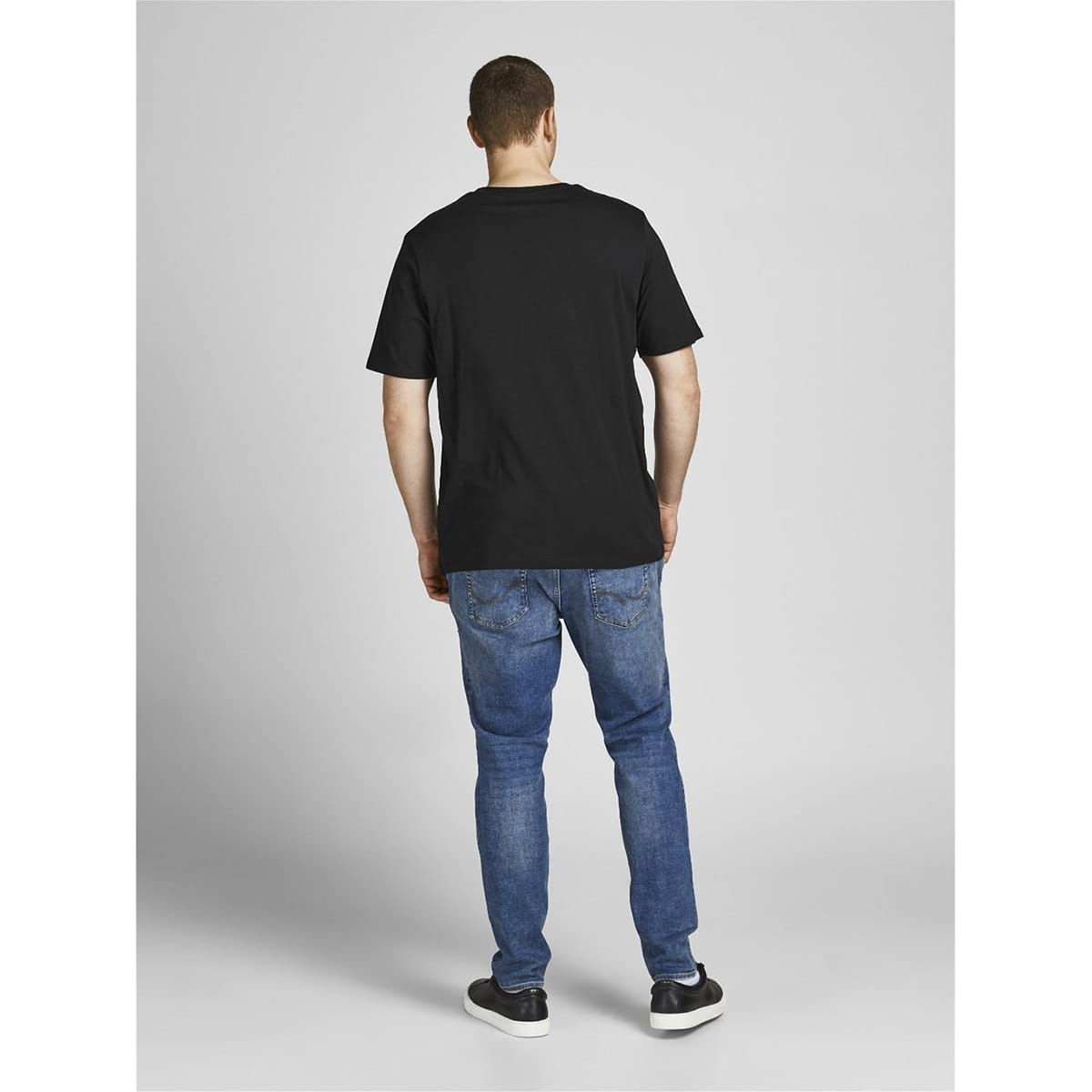 Duża męska koszulka z napisami t-shirt Jack &amp; Jones 12184987 czarny