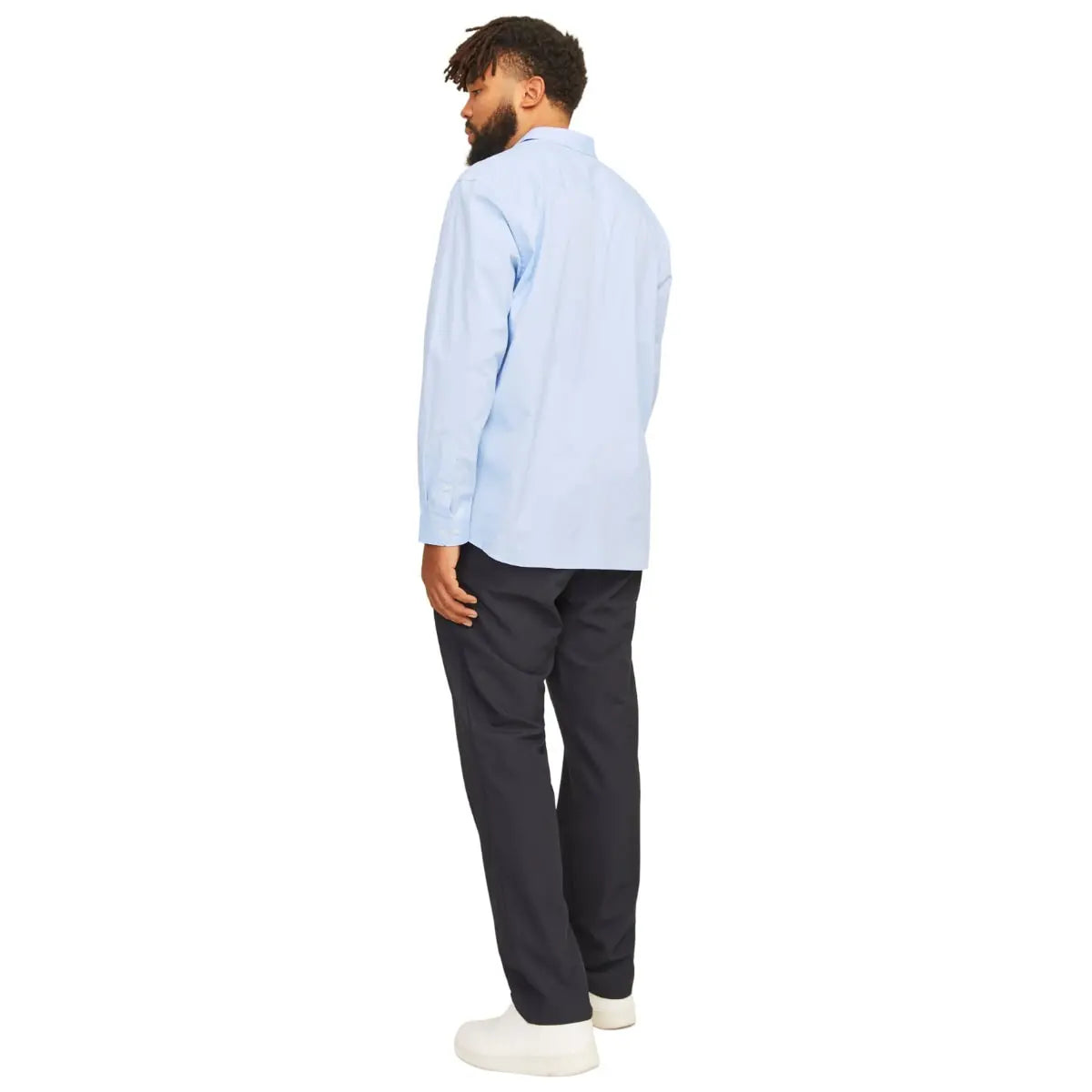 Duża koszula męska gładka z długim rękawem Jack &amp; Jones 12264030 błękitna