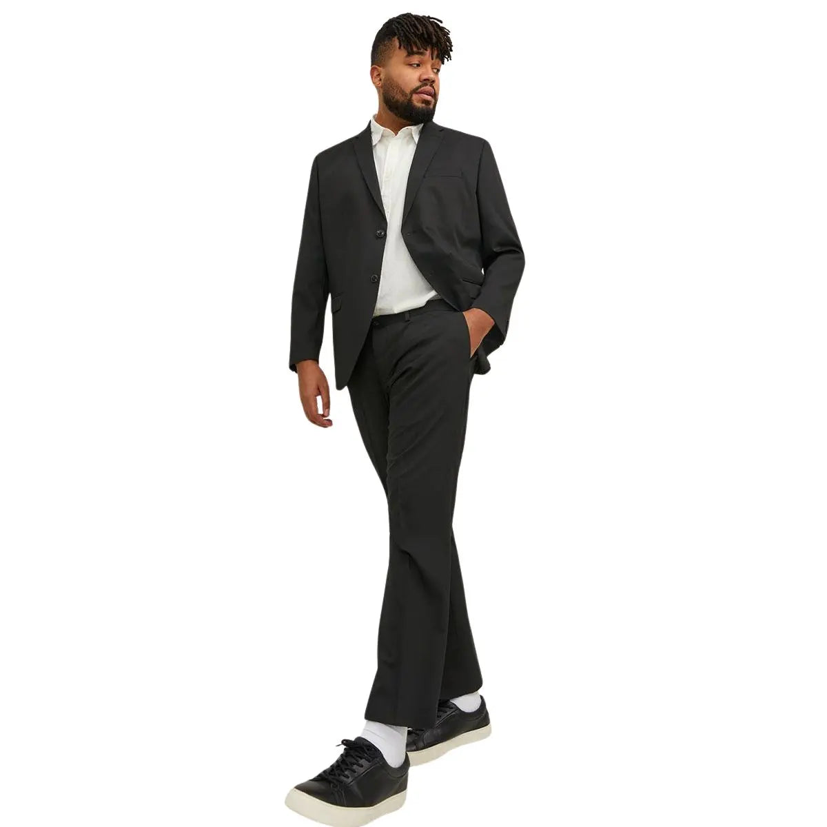 Duże męskie spodnie eleganckie Jack &amp; Jones 12202684 czarne