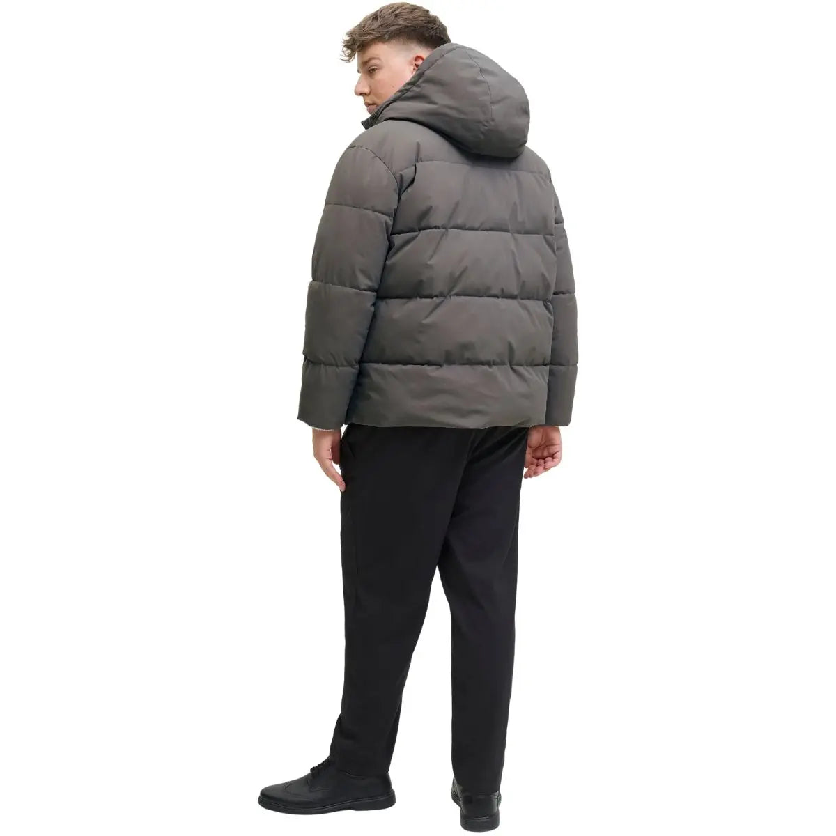 Duża męska kurtka pikowana z kapturem Jack &amp; Jones 12283873 szara