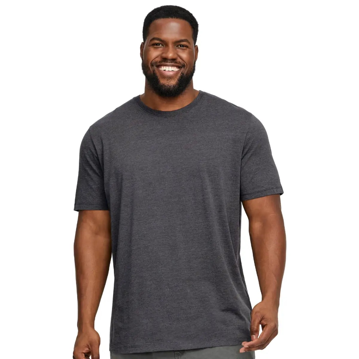 Duża męska koszulka z krótkim rękawem t-shirt gładki Jack &amp; Jones 12229640 ciemnoszary