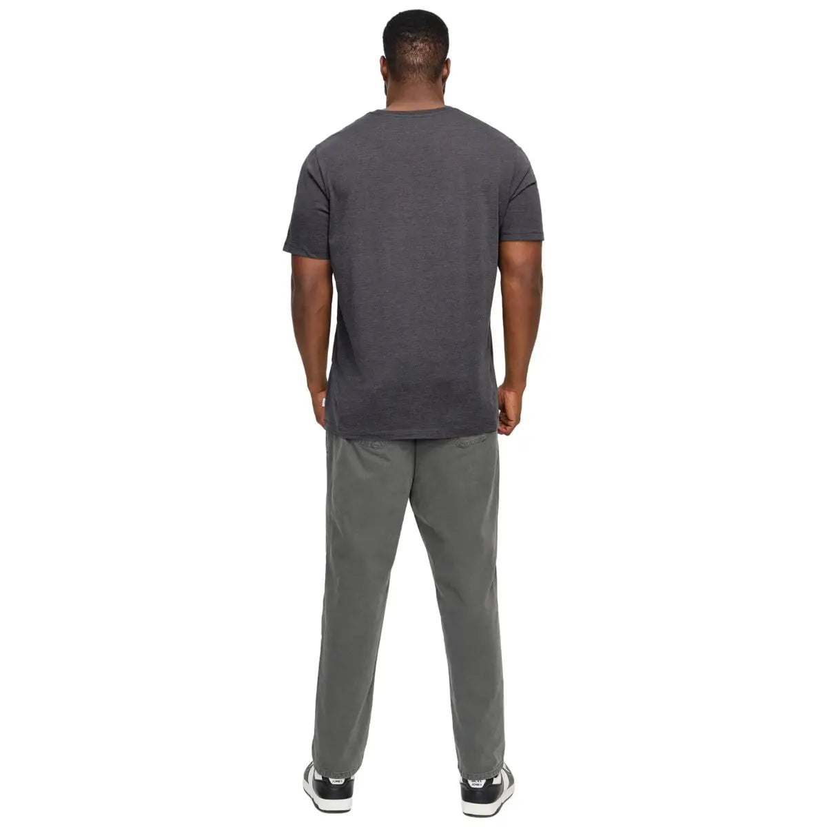 Duża męska koszulka z krótkim rękawem t-shirt gładki Jack &amp; Jones 12229640 ciemnoszary
