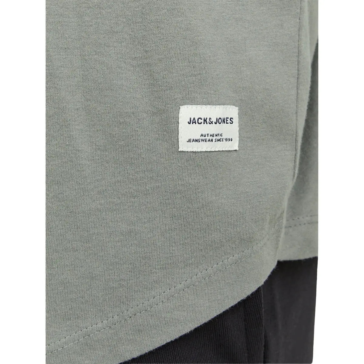 Duża męska koszulka z krótkim rękawem t-shirt gładki Jack &amp; Jones 12184933 szarozielony