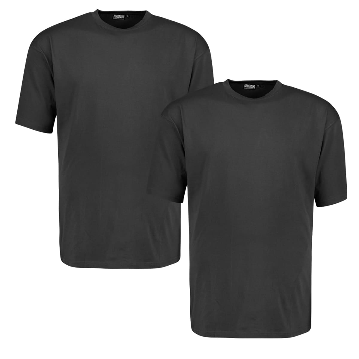 Duża gładka koszulka męska t-shirt Adamo 129420-710 2 pak grafitowy