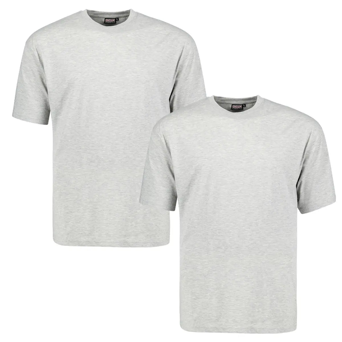 Duża gładka koszulka męska t-shirt Adamo 129420-745 2 pak jasnoszary