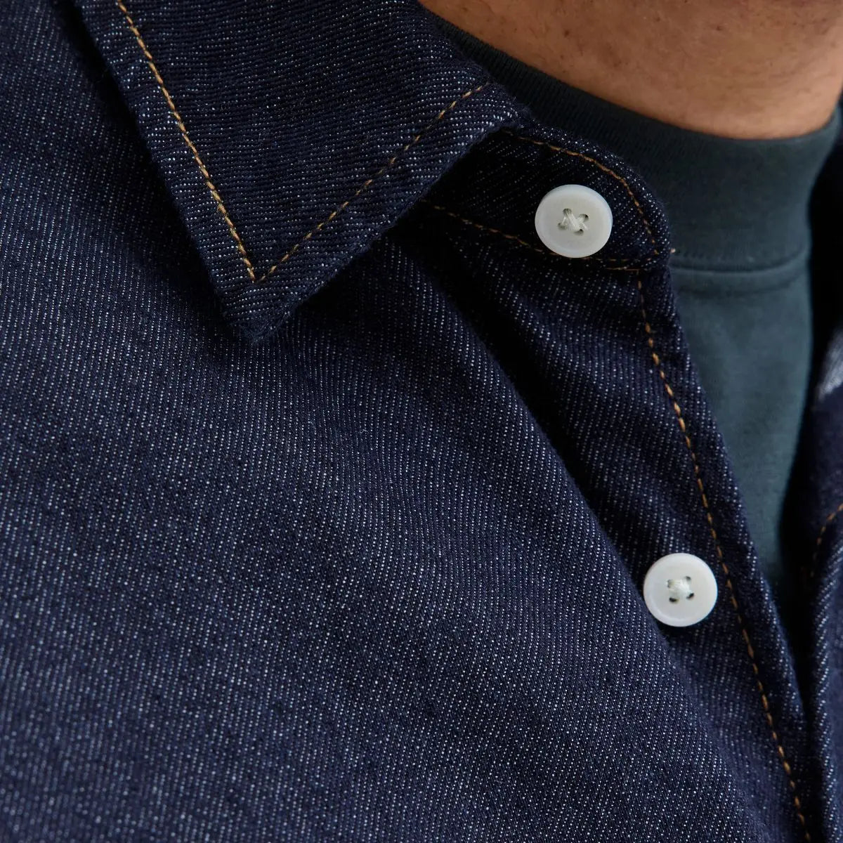 Duża koszula męska z długim rękawem jeansowa Jack &amp; Jones 12283674 granatowa