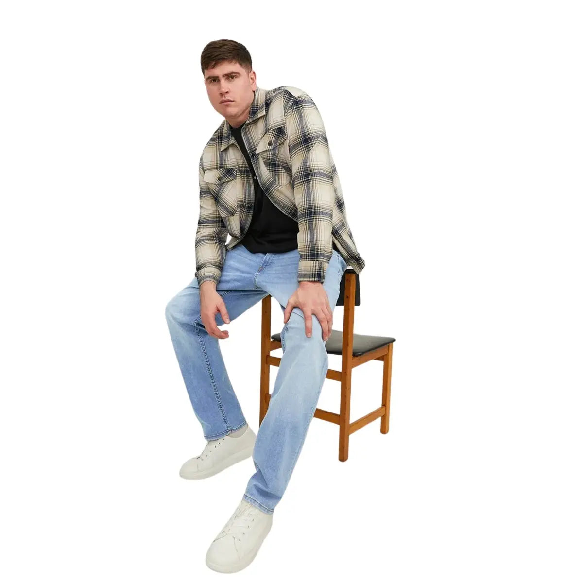 Duże męskie spodnie jeansowe Jack &amp; Jones Mike 12245647 jasnoniebieskie