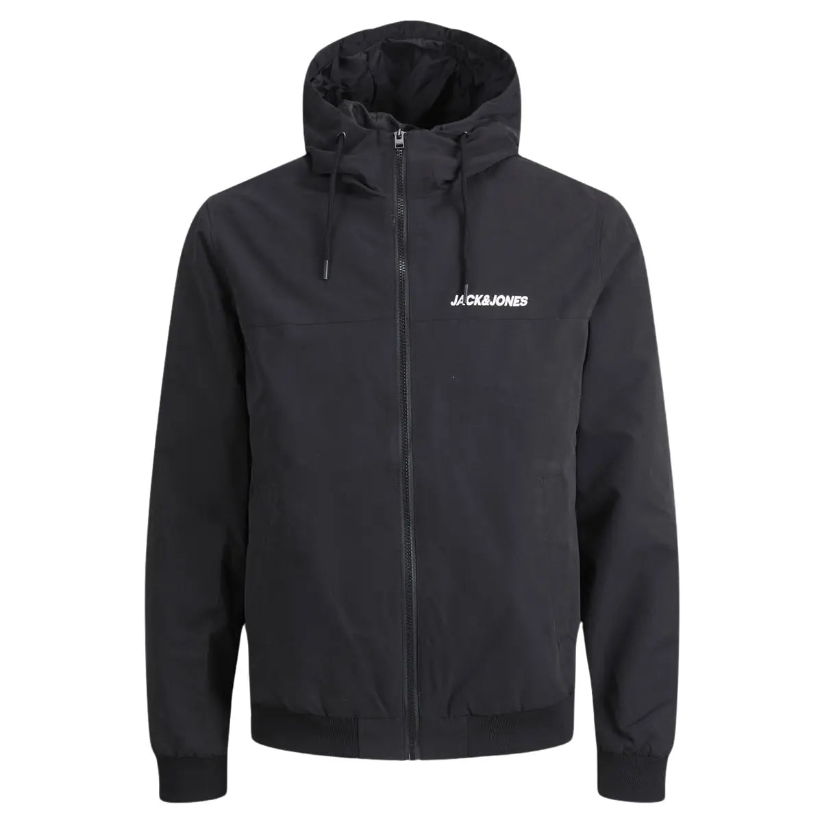 Duża męska kurtka przejściowa z kapturem Jack &amp; Jones 12243517 czarna