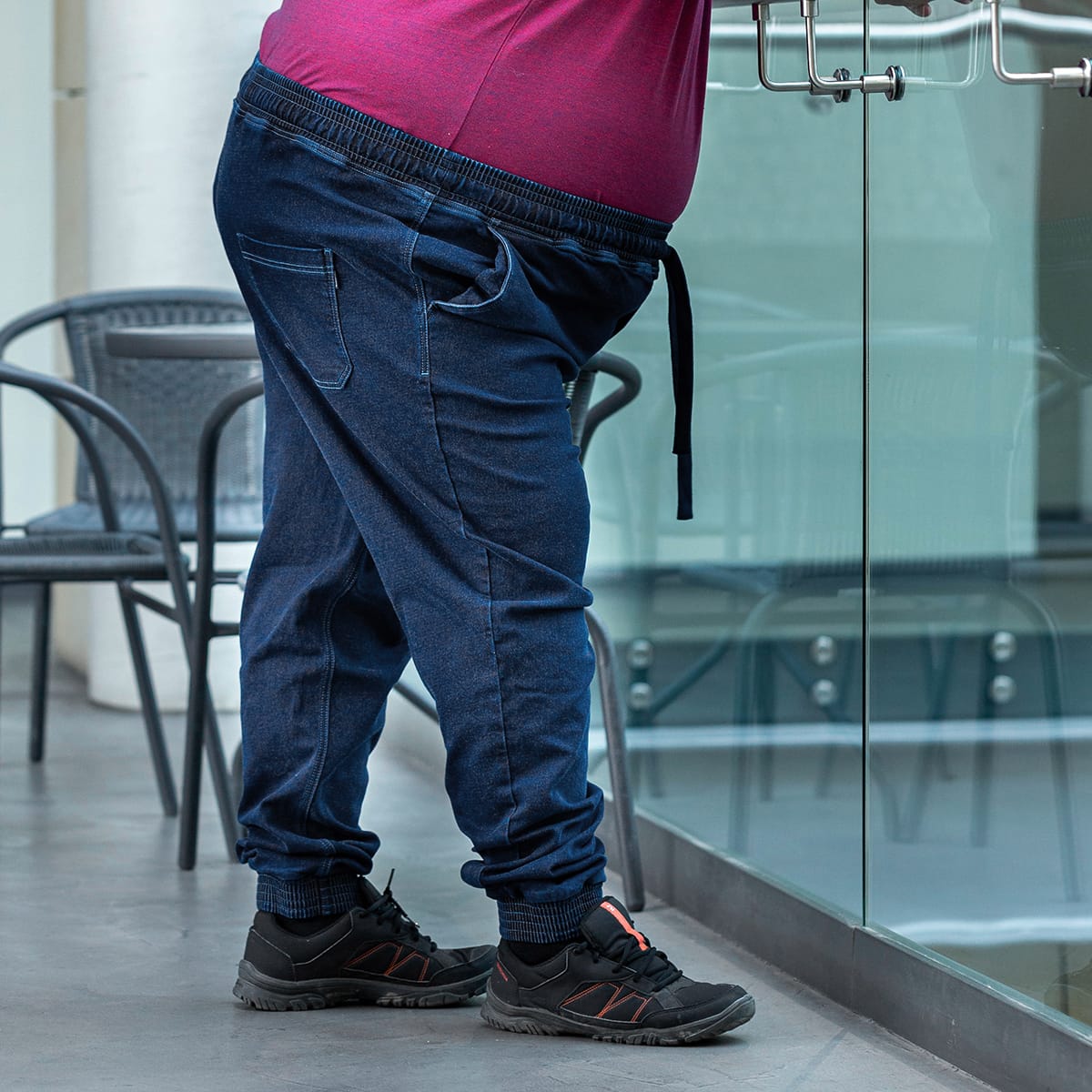 Duże spodnie jeansowe Joggery Viking granatowe