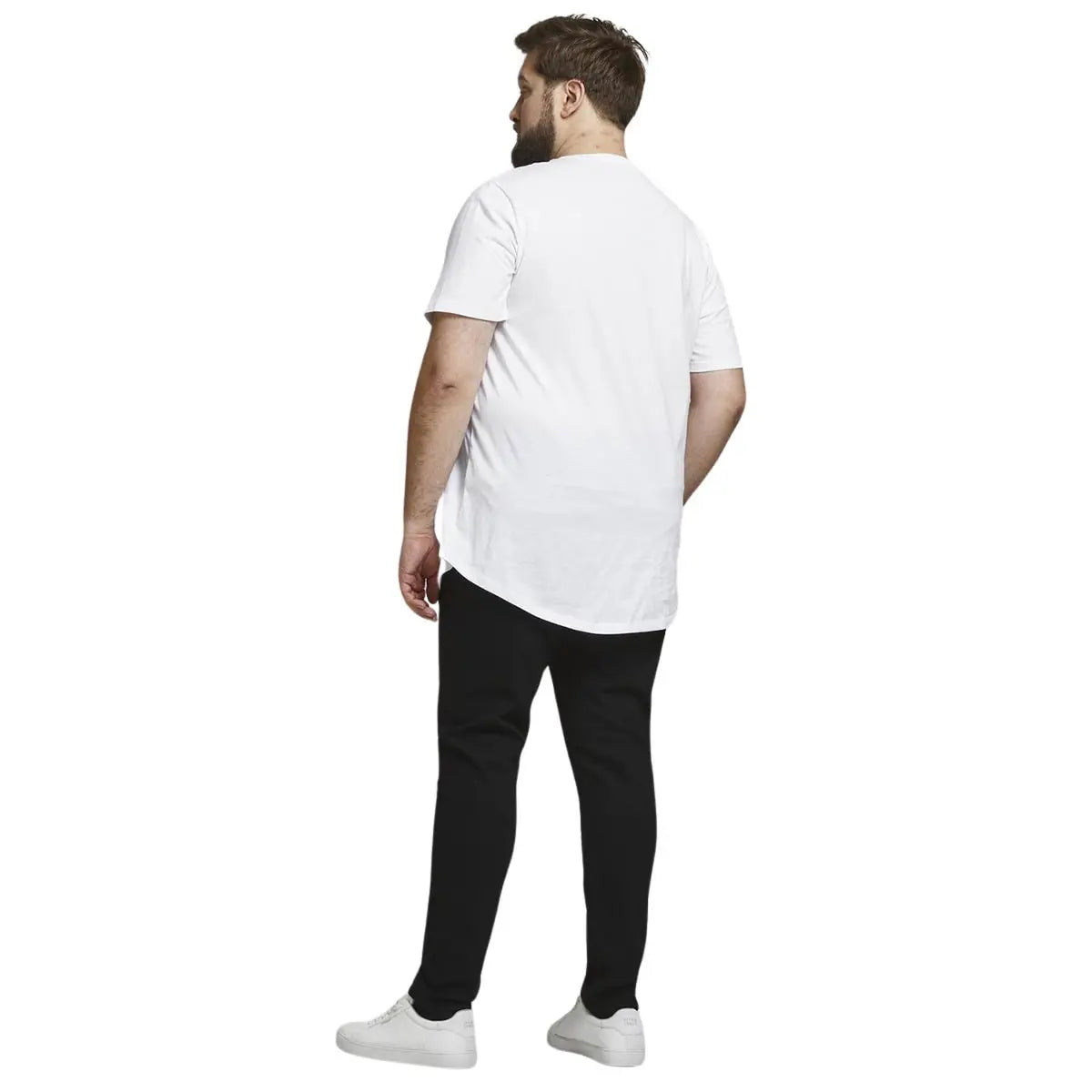 Duża męska koszulka z krótkim rękawem t-shirt gładki Jack &amp; Jones 12184933 biały