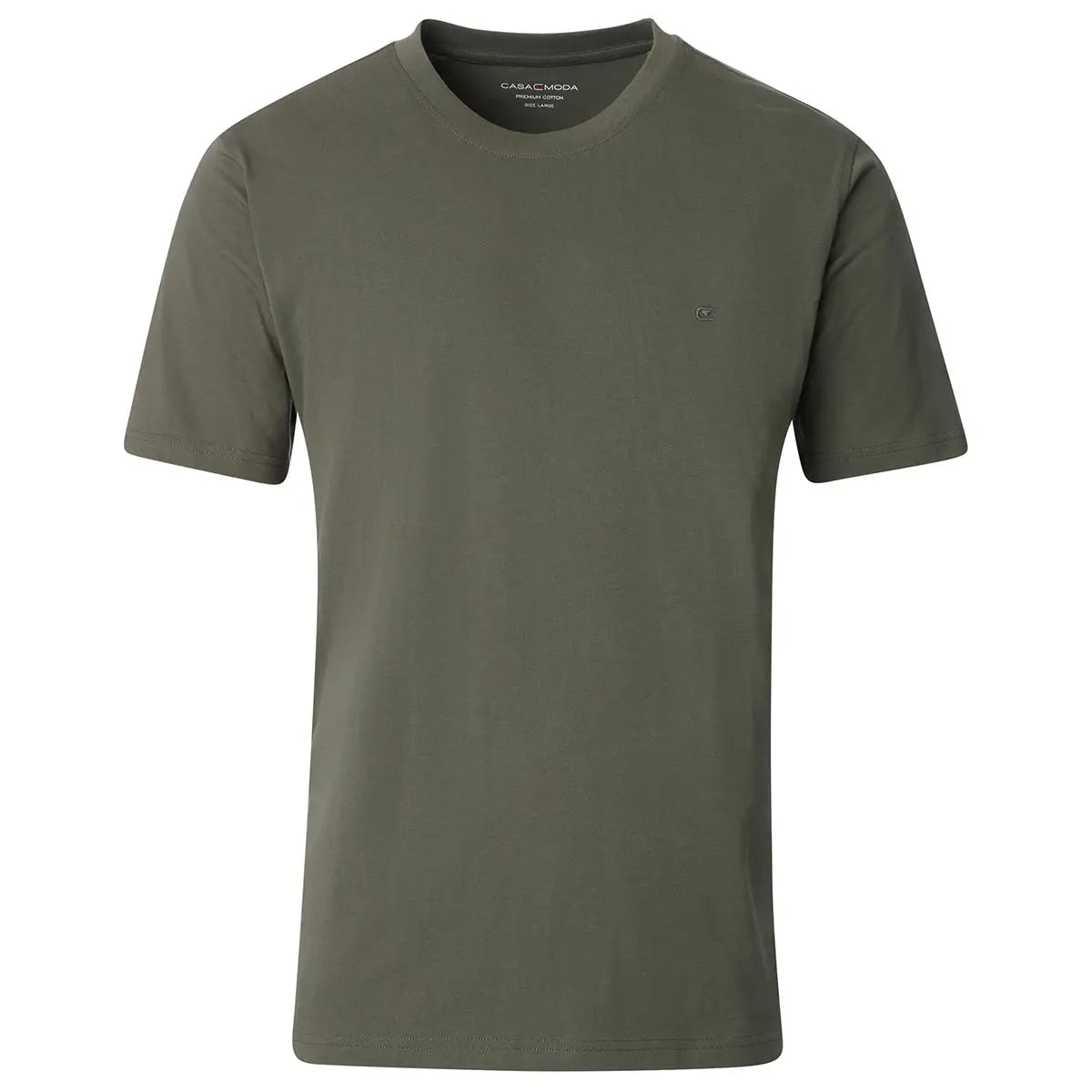 Duża męska koszulka gładka t-shirt Casa Moda 4200-301 khaki