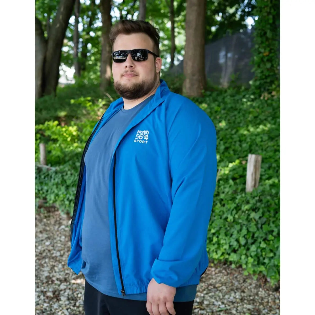Duża sportowa lekka kurtka softshell ze stójką North 56°4 99253-0570 niebieska