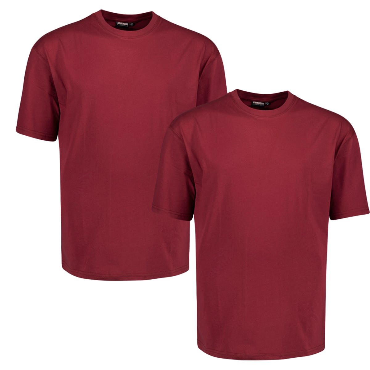 Duża gładka koszulka męska t-shirt Adamo 129420-590  2 pak bordowy