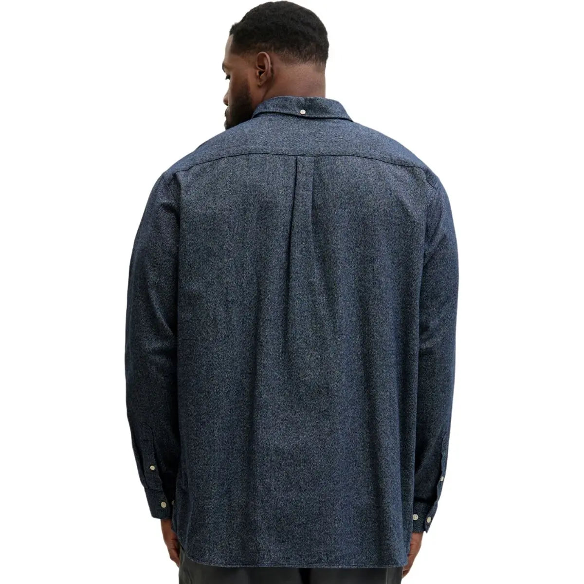 Duża męska gładka koszula flanelowa długi rękaw Jack &amp; Jones 12287627 granatowa