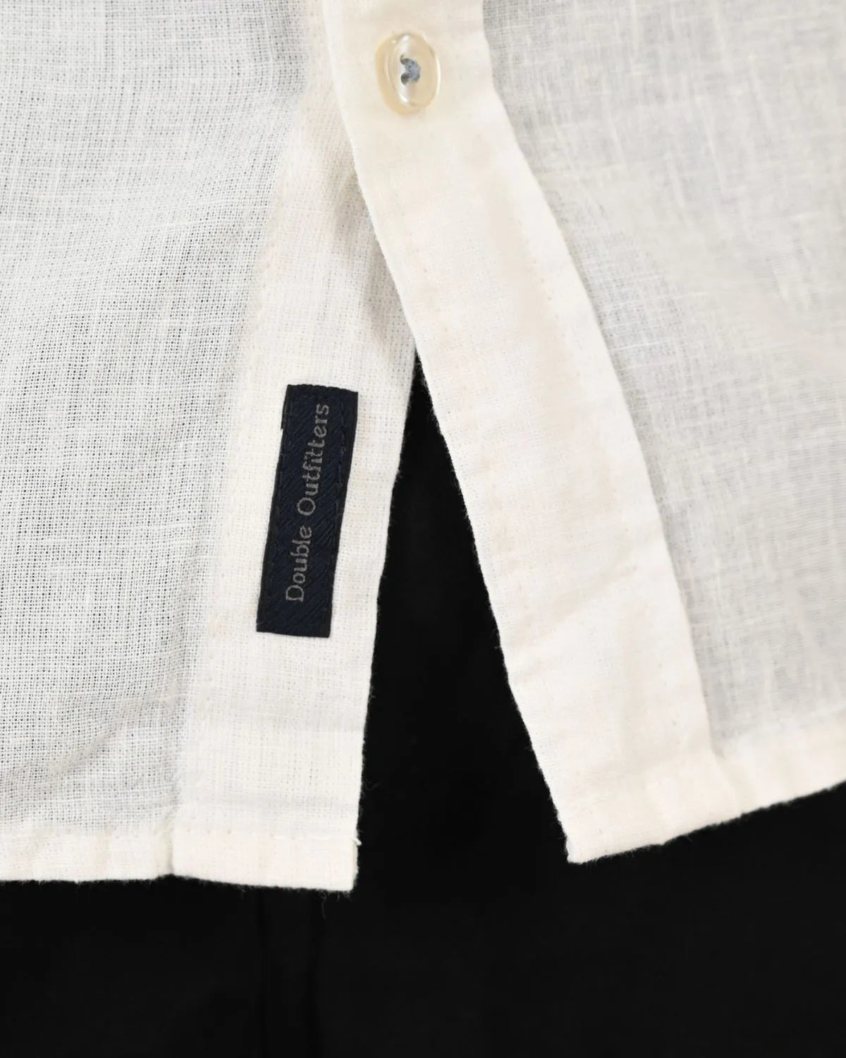 Duża męska koszula długi rękaw gładka lniana Double Urban Outfitters GS-5190 biała