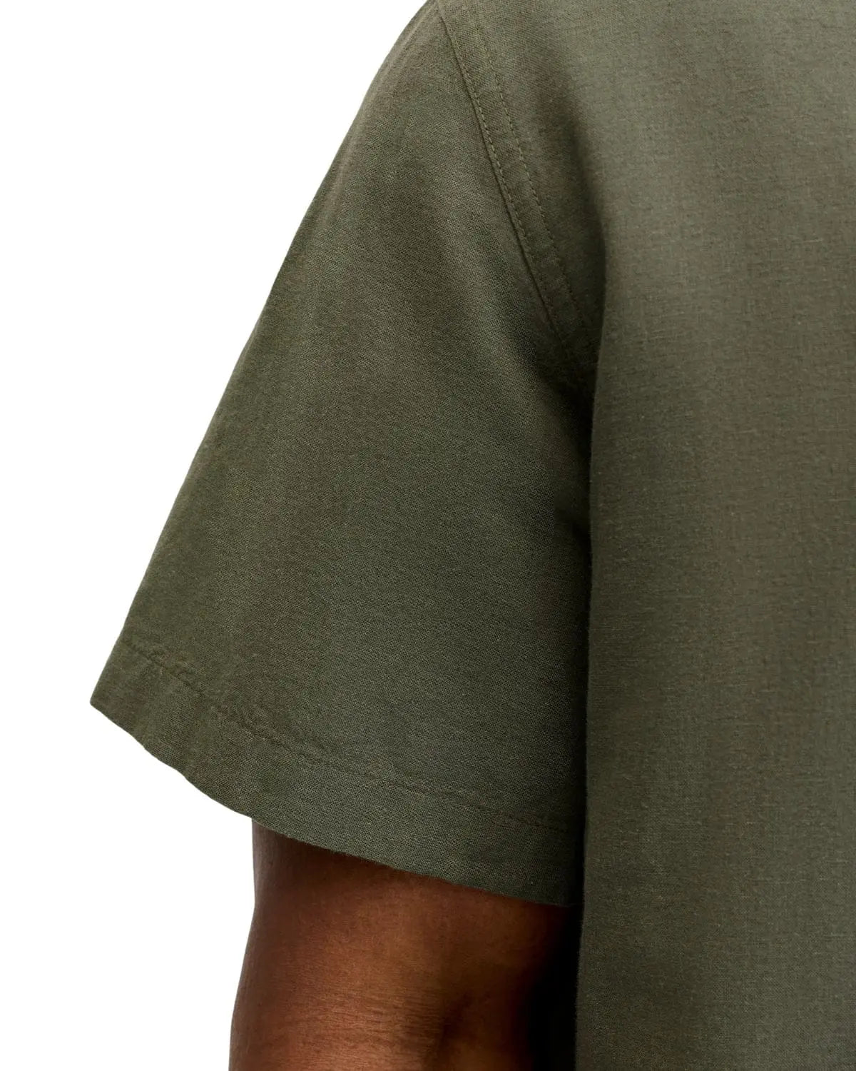 Duża koszula męska  z lnem króki rękaw Jack &amp; Jones 12294285 khaki