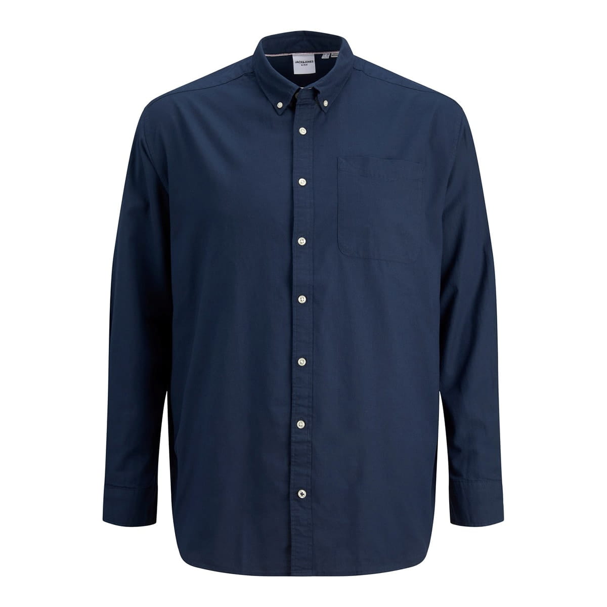 Duża koszula męska z długim rękawem gładka Jack &amp; Jones 12190444 granatowa