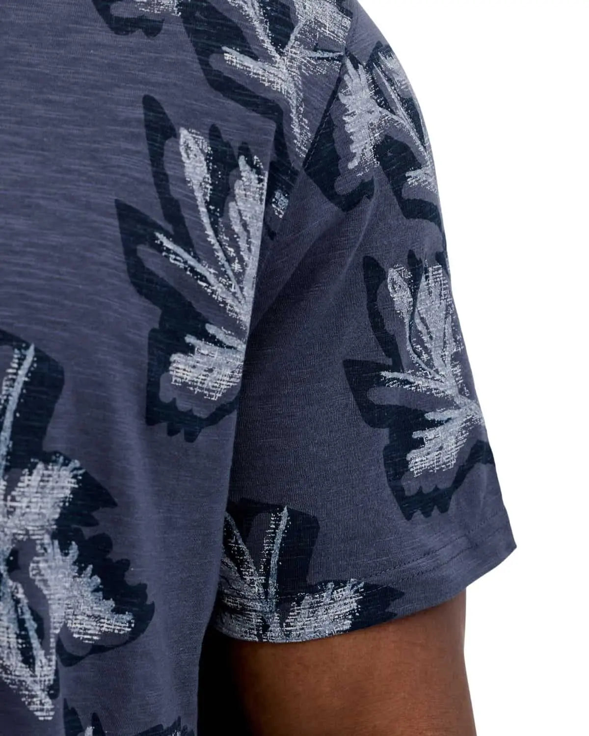 Duża męska wzorzysta koszulka t-shirt Jack &amp; Jones 12297267 szaroniebieski