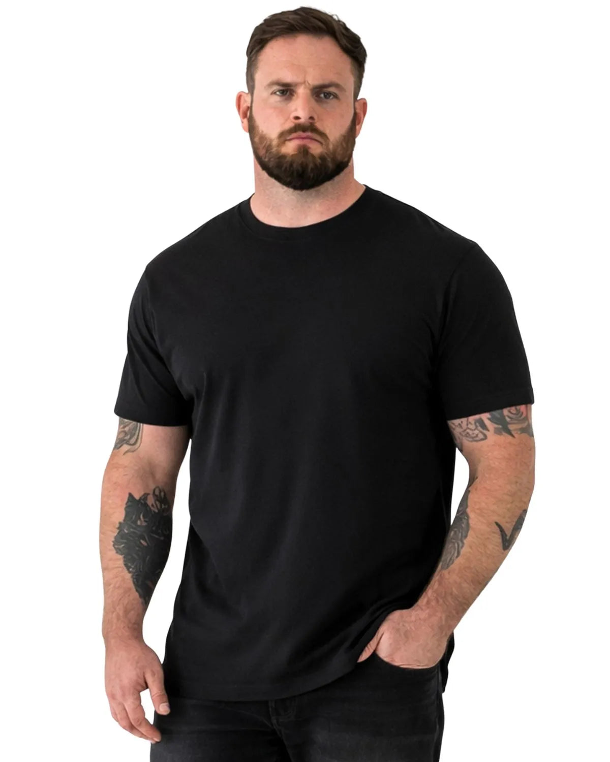 Duża męska koszulka krótki rękaw t-shirt 5-pak Duke D555 Smartly 1 czarny