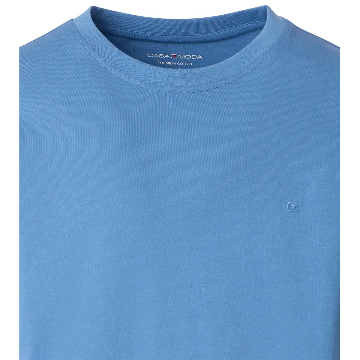 Duża męska koszulka gładka t-shirt Casa Moda 4200-161 jasnoniebieski