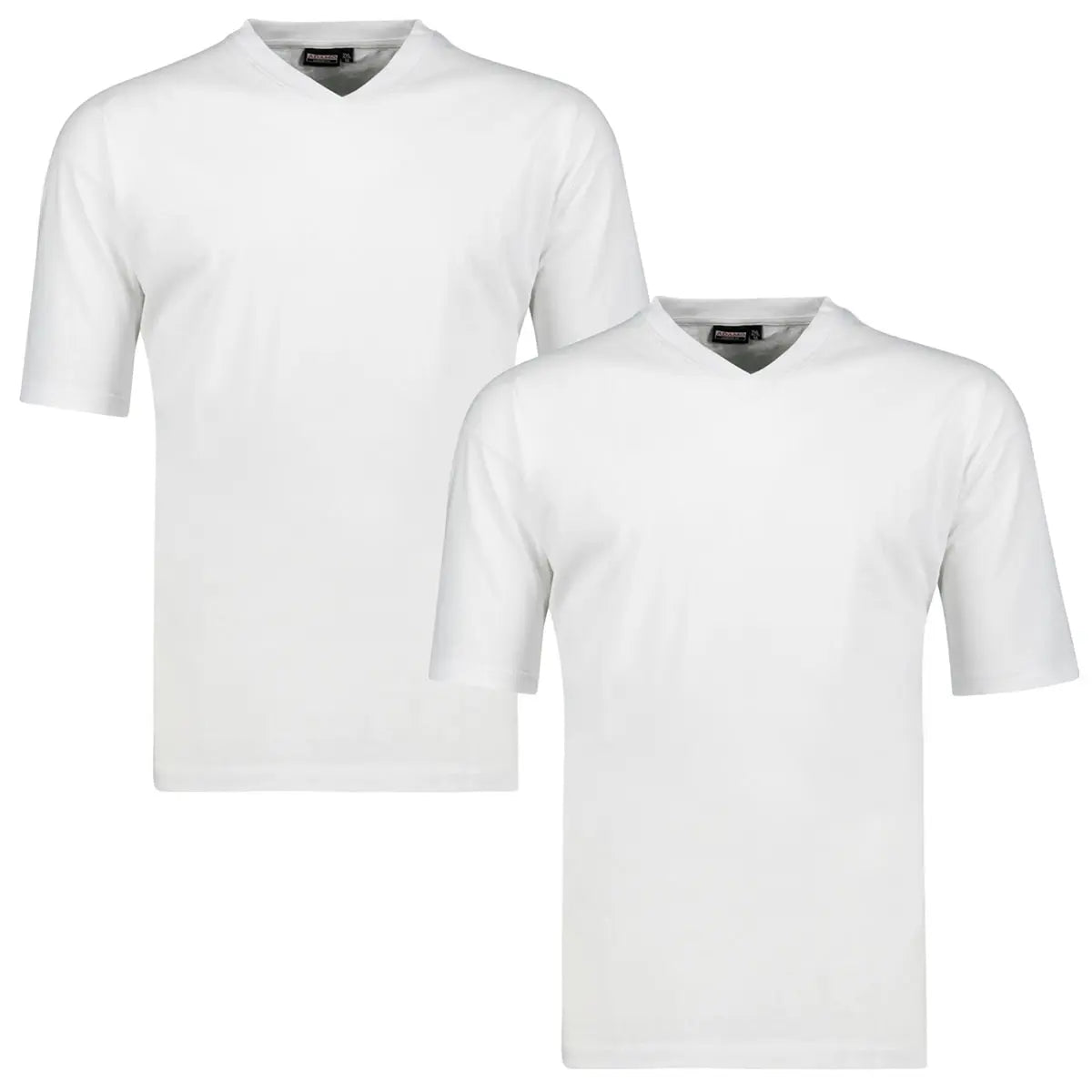 Duża męska koszulka gładki t-shirt w 2 paku Adamo 129421-100 biały