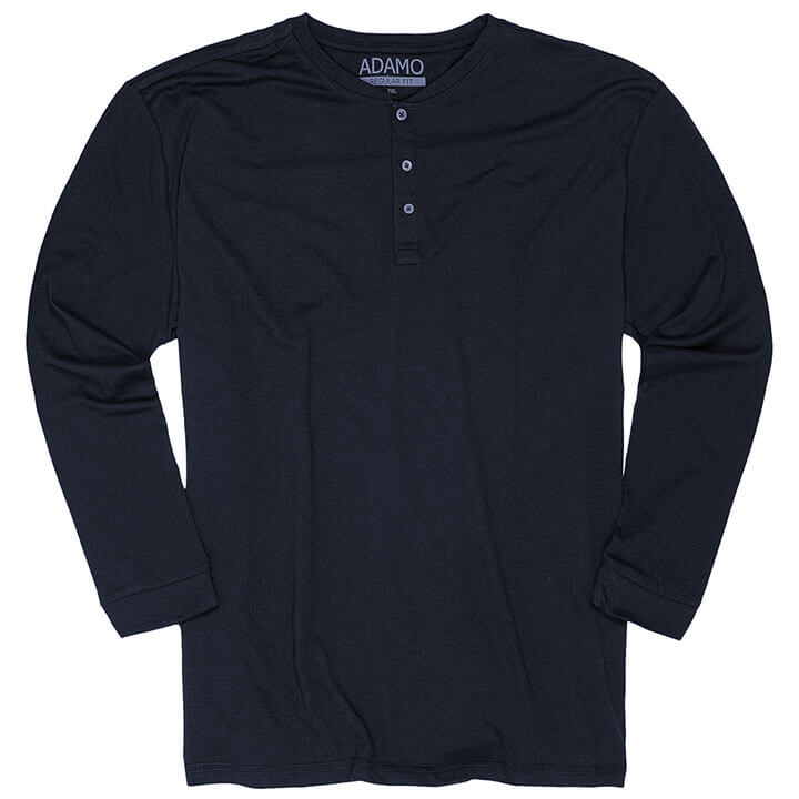 Duża męska koszulka z długim rękawem longsleeve Adamo 139053-360 granatowa