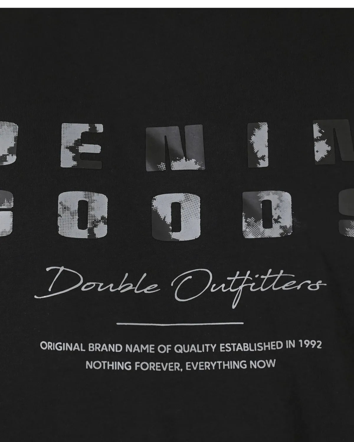 Duża męska koszulka krótki rękaw t-shirt Double Urban Outfitters TS-9131 czarny