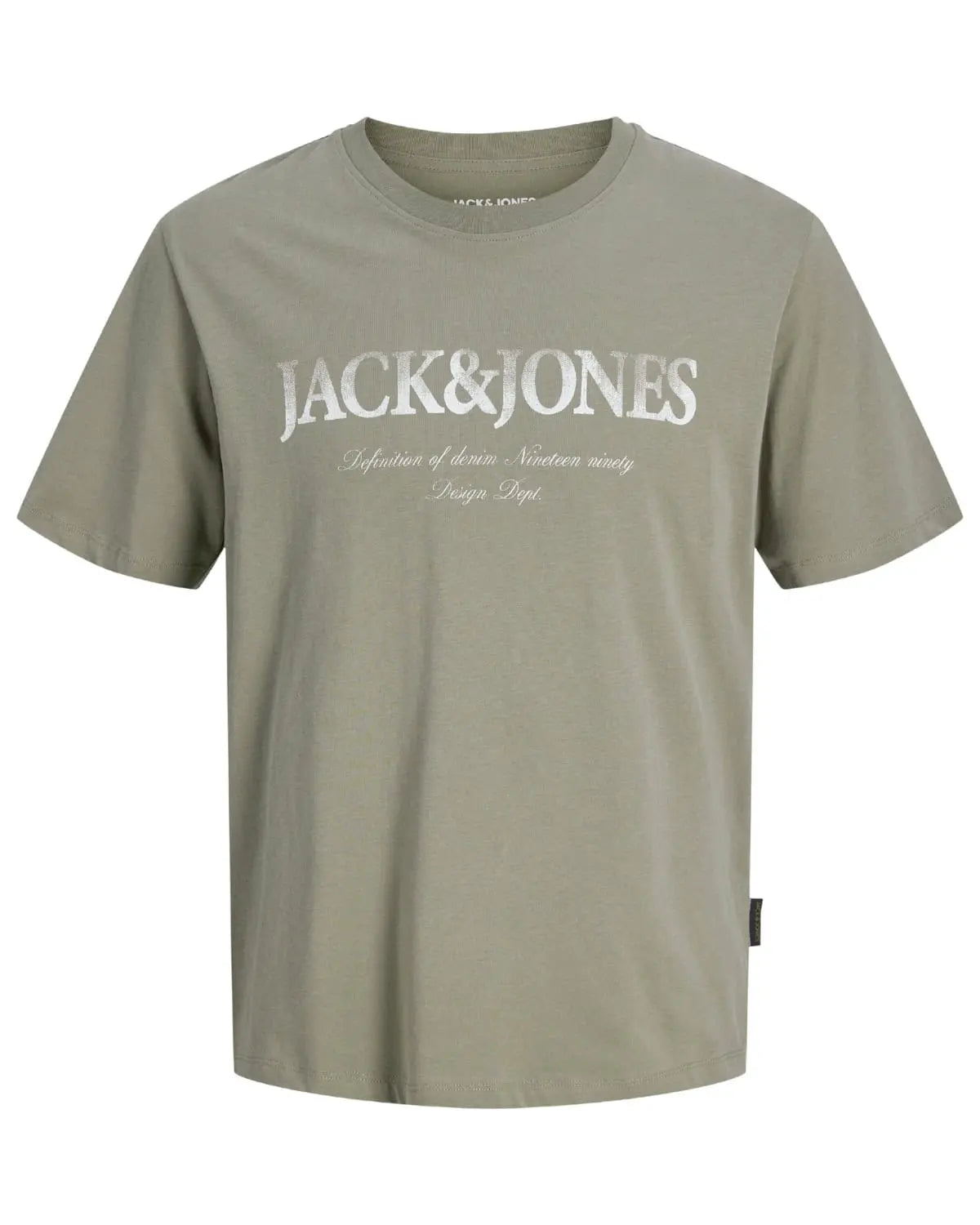 Duża męska koszulka t-shirt z nadrukiem Jack &amp; Jones 12295977 khaki