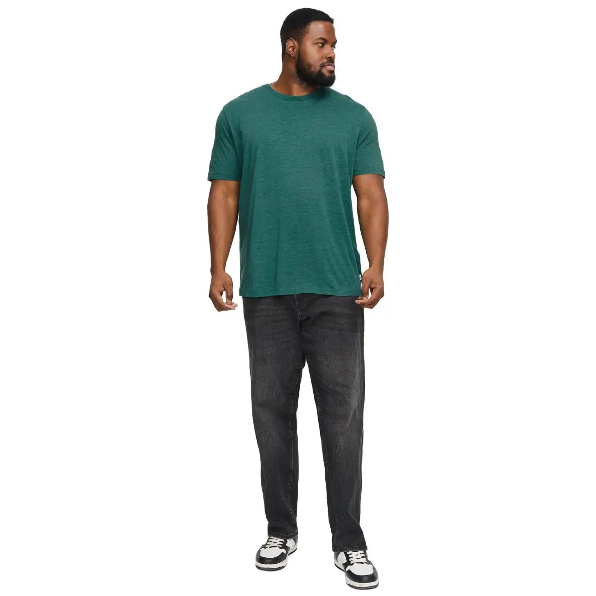 Duża męska koszulka z krótkim rękawem t-shirt gładki Jack &amp; Jones 12229640 morski