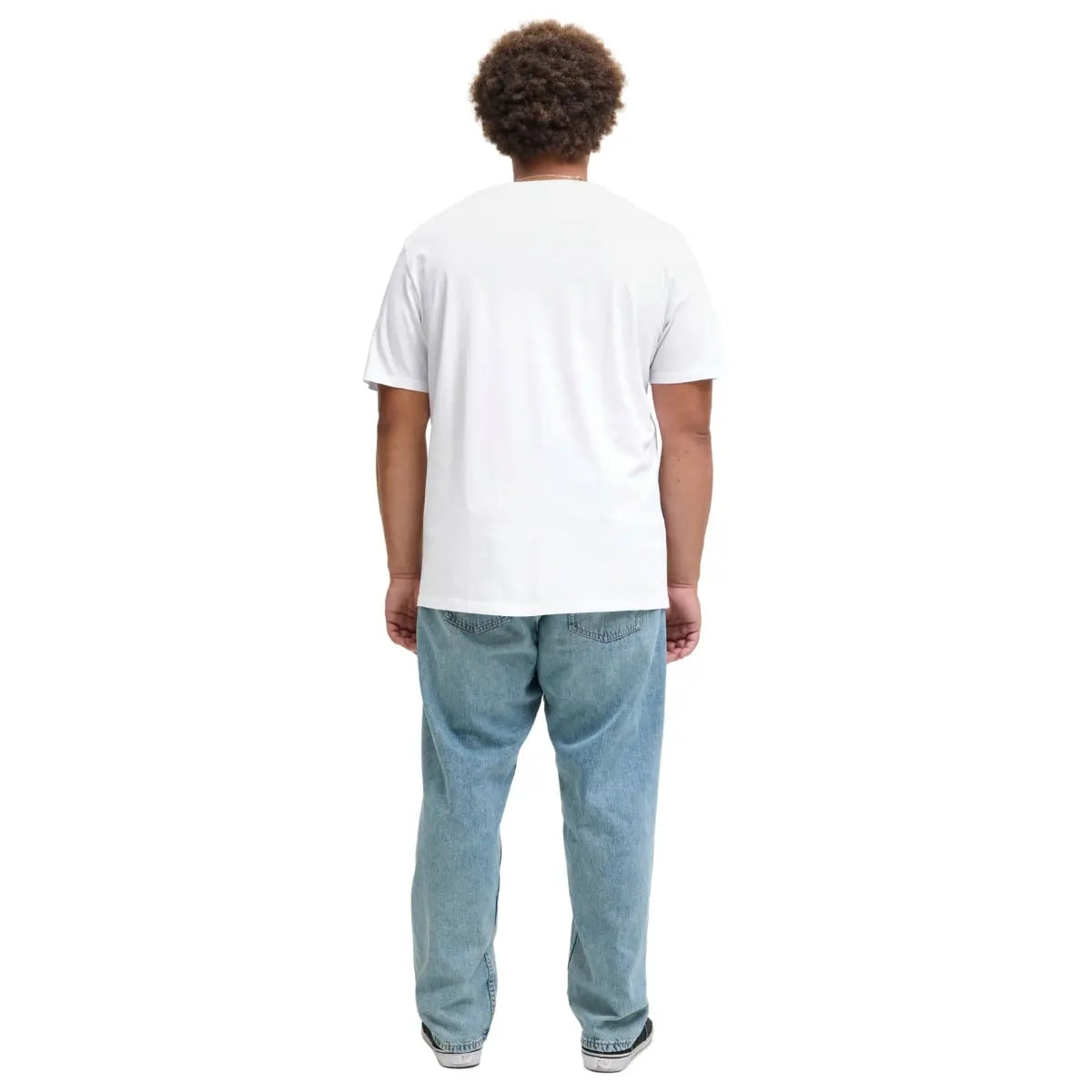 Duże męskie t-shirty z nadrukiem koszulki z krótkim rękawem 3 sztuki Jack &amp; Jones 12287820 biała/czarna/granatowa
