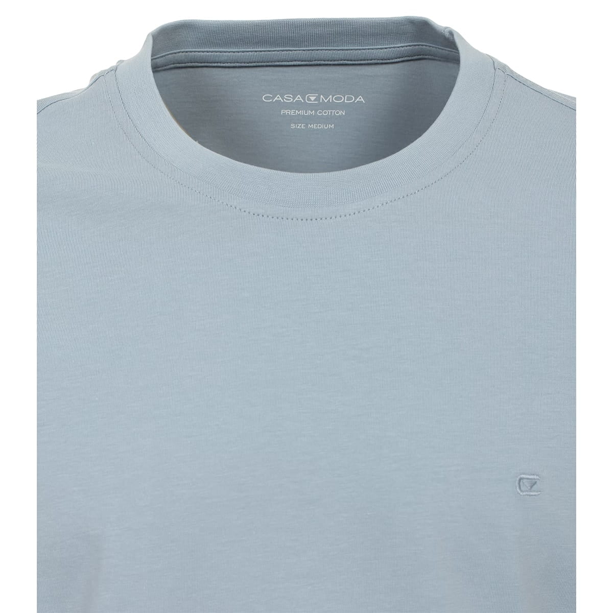 Duża męska koszulka gładka t-shirt Casa Moda 4200-130 szaroniebieski