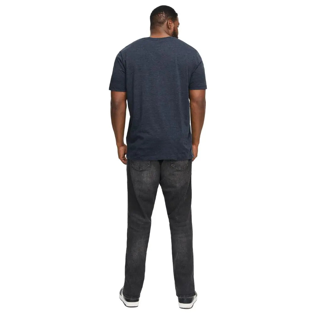 Duża męska koszulka z krótkim rękawem t-shirt gładki Jack &amp; Jones 12229640 granatowy