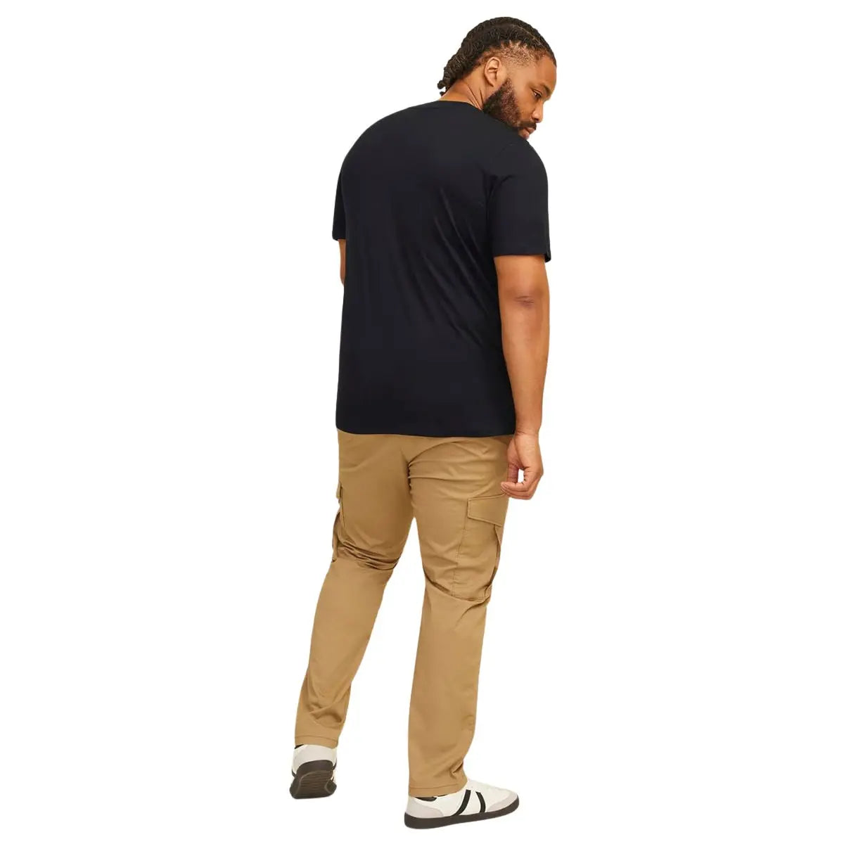 Duża męska koszulka bawełniana t-shirt z napisami Jack &amp; Jones 12258871 czarny