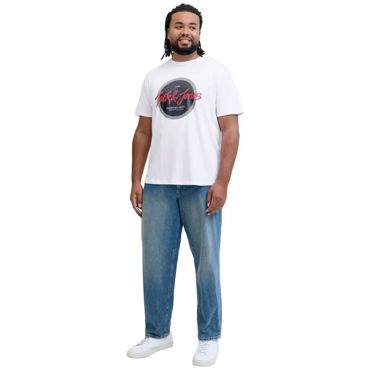 Duża męska koszulka z nadrukiem t-shirt 3 sztuki Jack &amp; Jones 12288470 multi